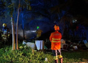 Incêndio destrói parte de residência e mobiliza Corpo de Bombeiros em Rodrigues Alves